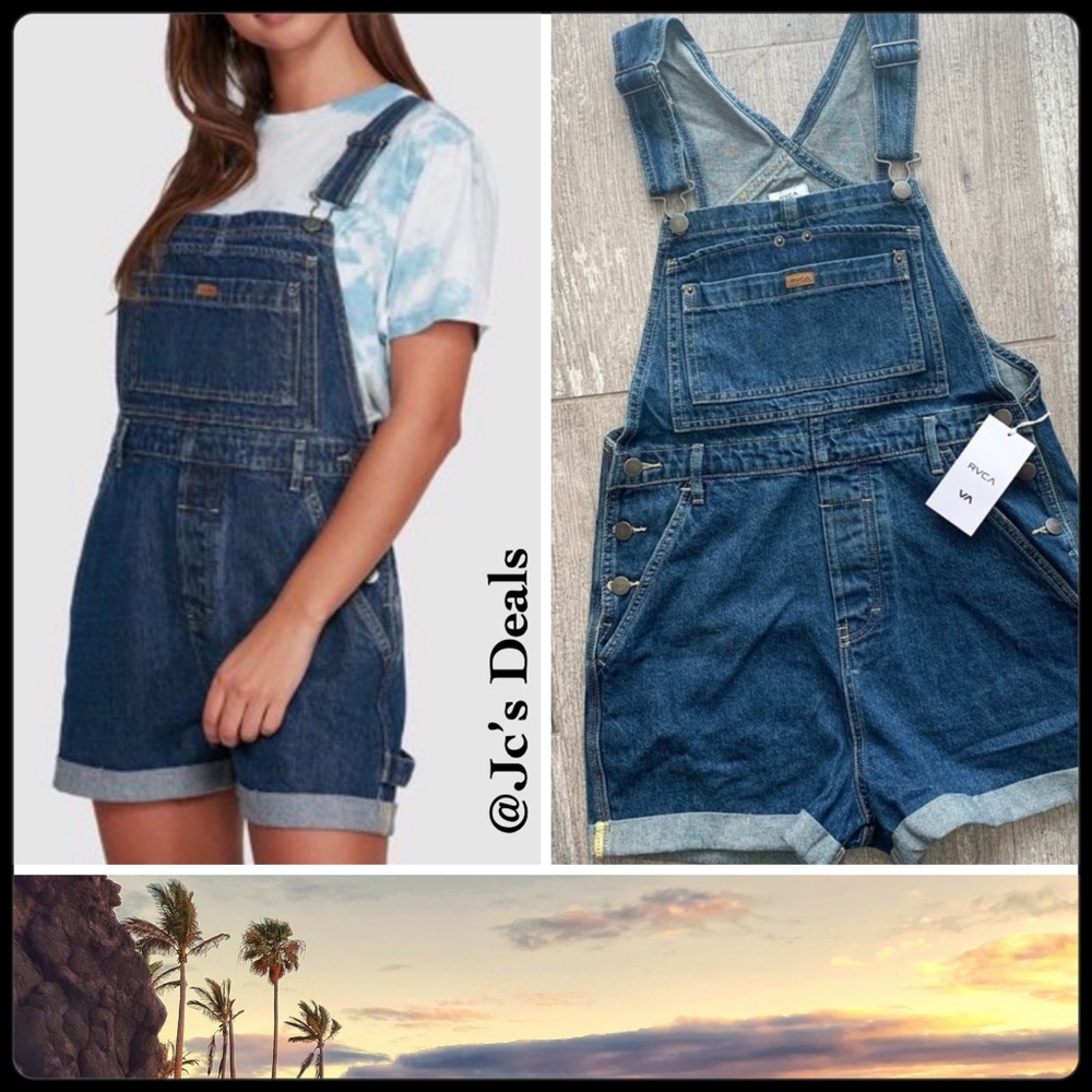 - 🦋 RVCA SLOUCHER DENIM OVERALLS FOR WOMEN 🦋 - Picture 1 of 6